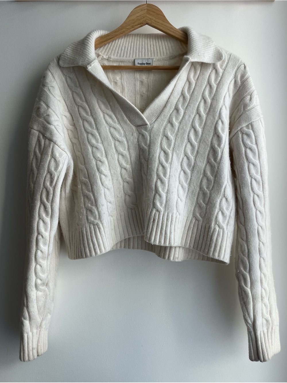 Aritzia Sunday Best Lottie Merino Wool Cable-Knit Sweater